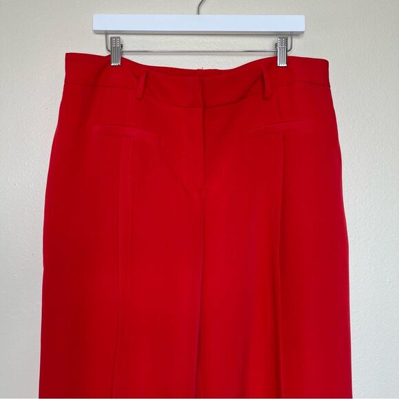 NWT Ashley Stewart Pintuck Wide Leg Red Palazzo Pants High Rise Pockets Women 18 - Picture 3 of 14